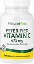 NaturPlus Esterificeret C-vitamin - 675 mg, 90 tabletter - blid på Maven - Vegetarisk, Gluten Gratis - 90 Servering