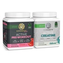 Sunwarrior Pre- workout Powder Plant- Based & Vegan Budding- 124; 30 Serveringer, Watermelon & Creatin Monohydrat Powder Budding- 124; Uden smag, 60 Serveringer
