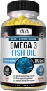Kaya Naturals Omega 3 Supplement - Nature Made Omega 3 Fish Oil - 100% Pure Sea- Harfted Pelagic Fish Oil med ingen Fishy Eftersmag - 60 Count Softels