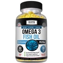 Kaya Naturals Omega 3 Supplement - Nature Made Omega 3 Fish Oil - 100% Pure Sea- Harfted Pelagic Fish Oil med ingen Fishy Eftersmag - 60 Count Softels