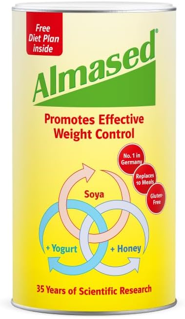 Almased Meal Erstatning Shake - Plant Base Protein - Vægttab Formel - Low- Glycemisk High Protein Diet - Metabolisme & Energi Booster - 17,6 oz