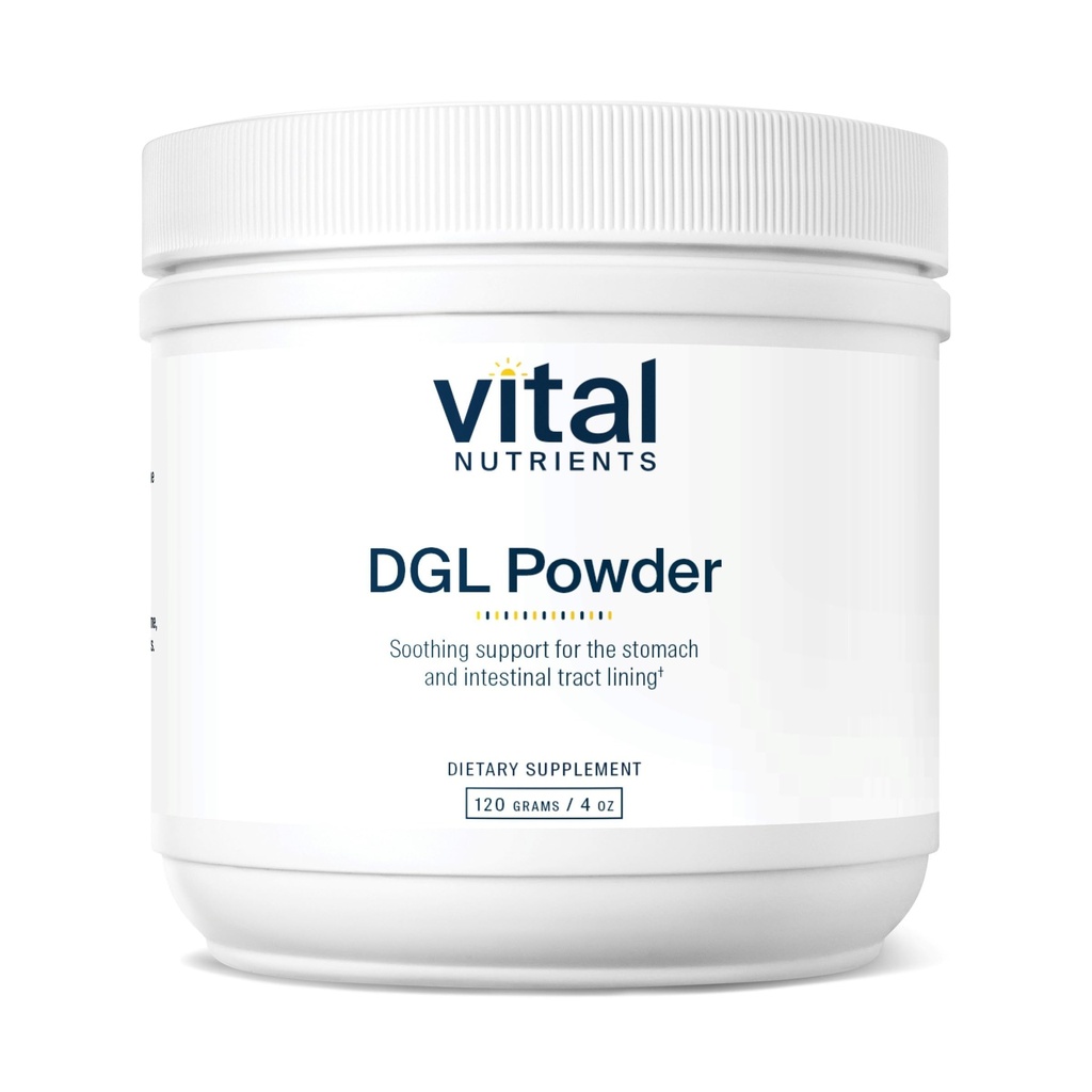 Vital Nutrients DGL Pulver • 124; Vegan DGL Licorice Root Extract to Support Sund Mavesund Lining og fordøjelsesfremmende Tract • 124; Gluten, Dairy, Soy Free • 124; Non- GMO • 124; 120g