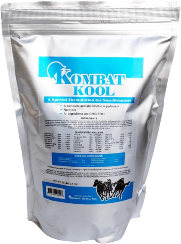 Kombat Kool sundhed supplement, Equine Powder 5lb Bag, En særlig formering for non-sweaters