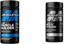MuscleTech Muscle Builder med 400mg Peak ATP og Platinum Multivitamin med Amino Support Matrix og C-vitamin - Muscle Building og immunforsvar Support Bundle til mænd og kvinder