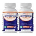 Vitamatic Serrapeptase 240,000 SPU Servings, 120 Delayed Released Capsules - Enteric Coated - Non-GMO- Made in the USA (Pack of 2)