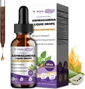 Totaria Liposomal Ashwagandha Flydende dråber, Ultra Styrke Ashwa Root Extract Supplement med Shilajit, Ginseng, Magnesium, Soursop, L-Theanin, 60ml