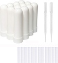 12 sæt Essential Oil Aromaterapi Tubes Inhaler Sticks Blank Nasal Inhalers (12 Complete Sticks) + 2 Polyethylen Pipette Droppers