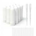 12 sæt Essential Oil Aromaterapi Tubes Inhaler Sticks Blank Nasal Inhalers (12 Complete Sticks) + 2 Polyethylen Pipette Droppers