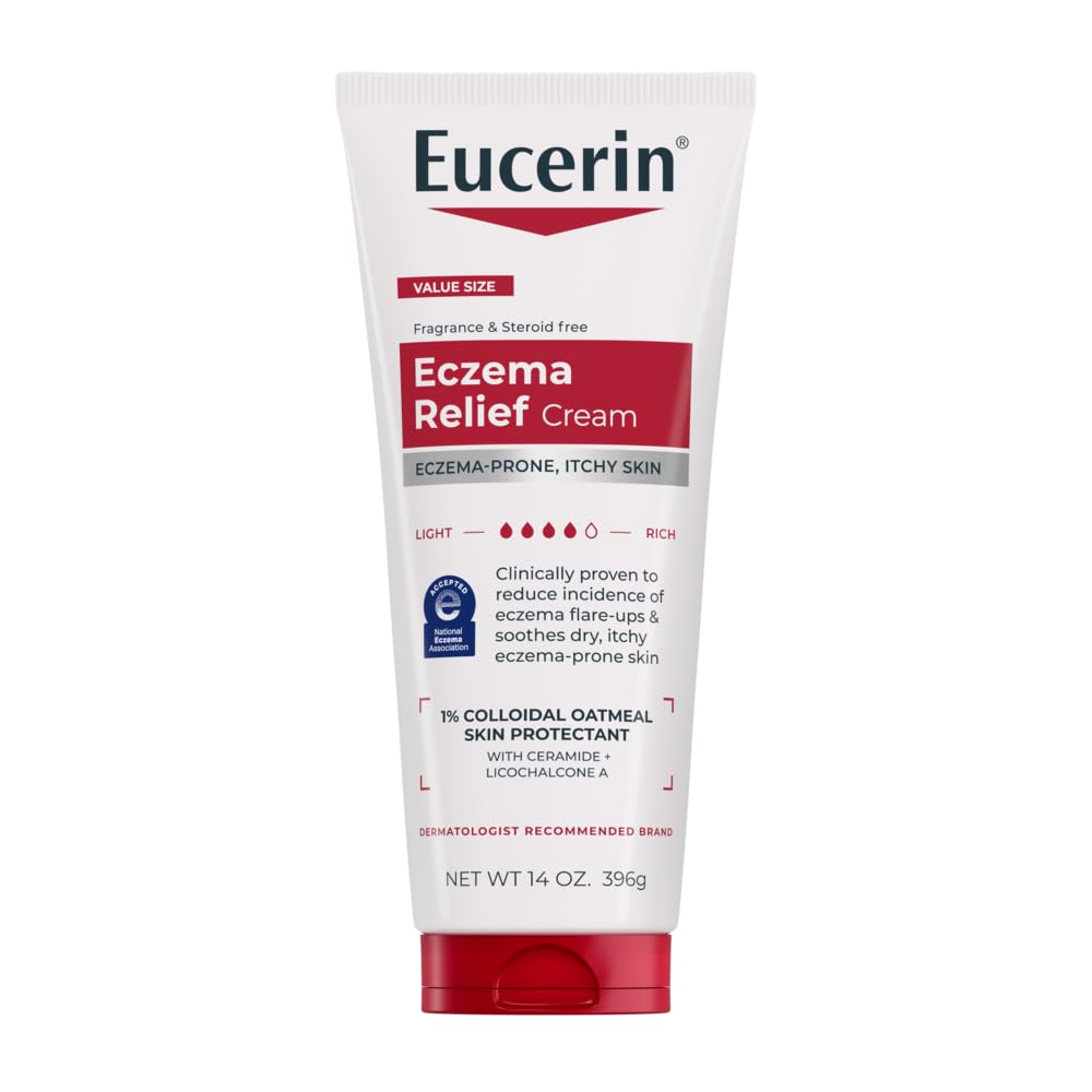 Eucerin Eksem Relief Body Cream, Eksem Cream med kolloid havregryn, Ceramid-3 og lakrids Root Extract, 14 Oz Tube
