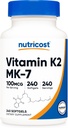 Nutricost Vitamin K2 MK- 7 100 mcg, 240 Softels - Gluten Free and Non- GMO MK7