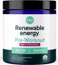 Ora Organic Pre Workout Pulver til mænd og kvinder Berry Beet Flavor- Vegan Certified Organic, Soy- Free, Dairy- Free, Gluten- Free- Provides Jitter- Free Energy Boost til kvinder & mænd, 20 Servering