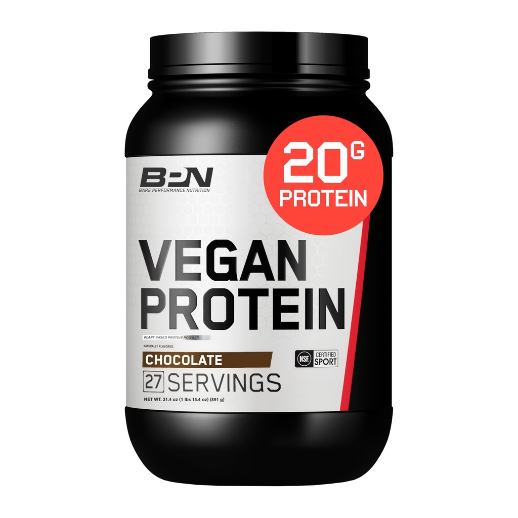 BARE YDEEVNE NUTRITION Vegansk protein, Plantebaseret protein, Pea Protein, Watermelon Protein og Græskar Protein, naturligt sødet og aromatiseret (27 Tjenester, chokolade)