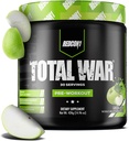 REDCON1 Total War Pre Workout, Green Apple - Hurtig fungerende Coffed Fortræning for mænd + Kvinder med Beta Alanine - Indeholder Citrulline Malat for øget pumpe, blodgennemstrømning (30 Servere)