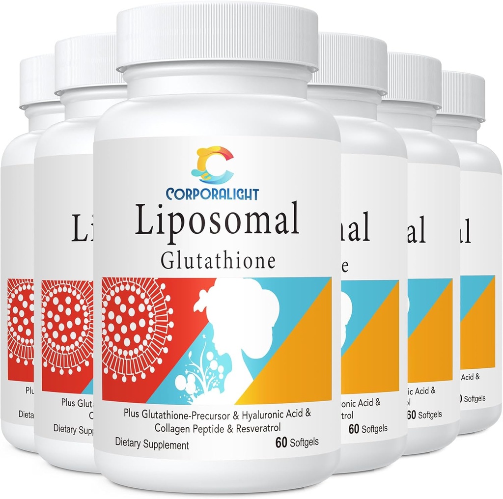 Liposomal Glutathione Softels, Enhanced Absorption - Liposomal Levering, Active Form L- Glutathion, Cellular, immunfunktion & Lever Detox, Rich in Antioxidant Formel, Gluten Free, 360