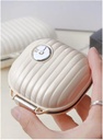 Pill Organizer sag med Carabiner, 7 afdelinger, Kompartmentaliseret Dispenser for mænd og kvinder, Beige (Lille Milk White)