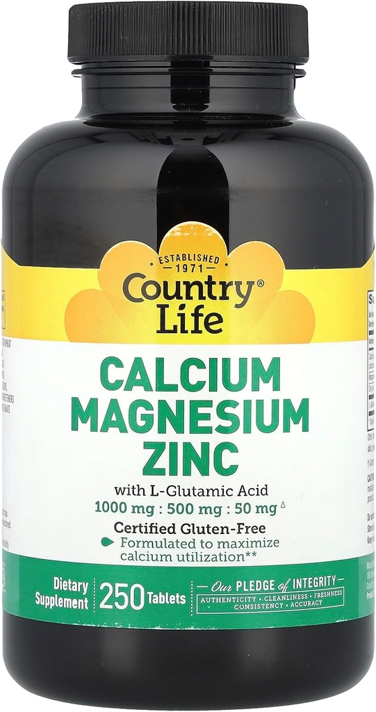 Calcium- Magnesium- Zink Country Life 250 Tabs