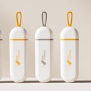 Cute Pill Organizer, Lille størrelse Pill Case, Kompakt Portable Daily Medicine Box for Vitaminer, Medicin, Fiskeolier, Kosttilskud, Kapsler, 3 Segment Perfekt til Pocket Purse Bag, Orange