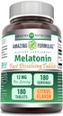 Amazing Formulas Melatonin Fast Dissolving Supplement | Citrus Flavor | 12 Mg Per Serving | 180 Tablets | Non-GMO | Gluten-Free | Made in USA