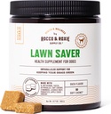 Rocco & Roxie Hund Urin Neutralizer til græsplæne, Green Grass Savers til Hund Urin Pee Spots, UTI Health & Brege Control Supplement med D-Mannose, Apple Cider Vinciale & DL- Methionin, 90ct Soft Chews