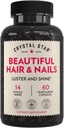 Krystal stjerne smukke hår & negle supplement (60 kapsler) - Urtetilskud understøtter Thicker stærkere hår & negle - Horsetail, Nettle & Alfalfa - Non- GMO
