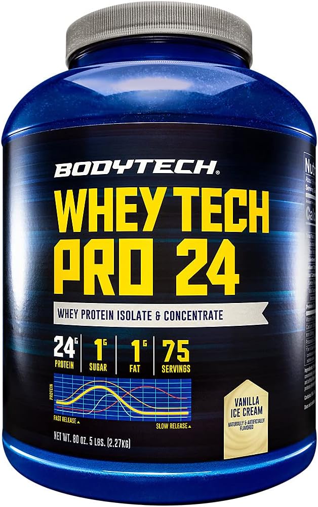 BODYTECH Whey Tech Pro24 Powder Vanilla Ice Cream (5 lbs / 75 Servering)