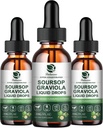 (3 Pack) Soursop Graviola Leaf Extract Liquid Drop Plus Pure Botanical Sea Moss til Cell Support & Regeneration, Immunitet, Lever, Gut & Antioxidant - Soursop Bitters Liquid, 90 Day Supply, 1 Fl Oz