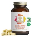 PURE SYNERGY D3 + K2 sammensat af 124; Vegan Vitamin D3 K2 sammensat af 124; Organic D3 tillæg med vitamin K2 og K1 Plus Organic Whole Foods