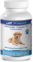 Hundeimmunbooster Økologisk - Hunde immunforsvar - Avancerede CHEWABLE Treats - Premium - røde kløver Hunde - 1 flaske (90 Chews)