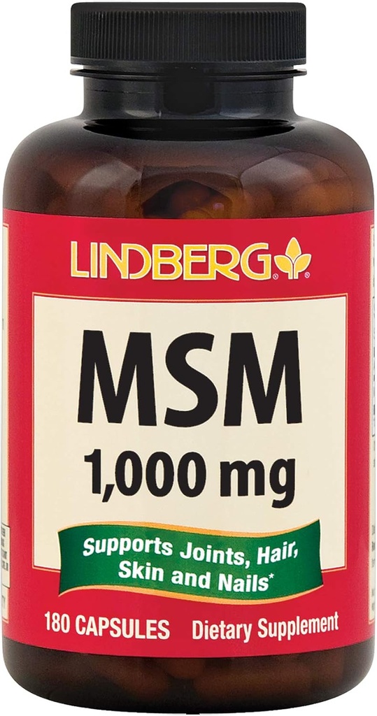 MSM Kapsler: 124; 1000mg: 124; 180 Greve: 124; Sulfur: 124; Non GMO, Gluten Free Supplement: 124; Af Lindberg
