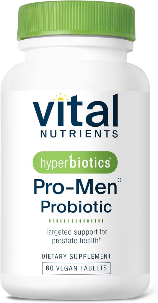Hyperbiotics Vital Nutrients Pro Men Probiotics | Vegan Advanced Probiotics for Men | Clinically Studied for Prostate Health, Digestive Balance and Gut Health* | Gluten, Dairy, Soy Free | 60 Tablets