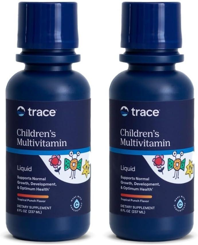 Trace Minerals - 124; Kid 's Multi - 124; Flydende multivitamintilskud med C-vitamin, zink, & Minerals - 124; Understøtter sunde knogler og immunitet hos børn; Natural Citrus Punch Flavor - 124; 96 Servering, 8 fl oz (2 Pack)