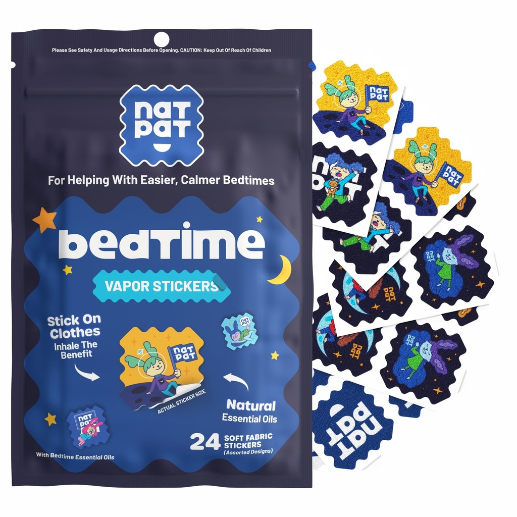 NATPAT Sleepy Patch Bed Time Stickers for Kids - Sleep Promotion Patch - Non- Toxic Solution for better sleep - Chemical & Drug Free, Melatonin Free - Buzz Patch Natural Patch (24 Pack)