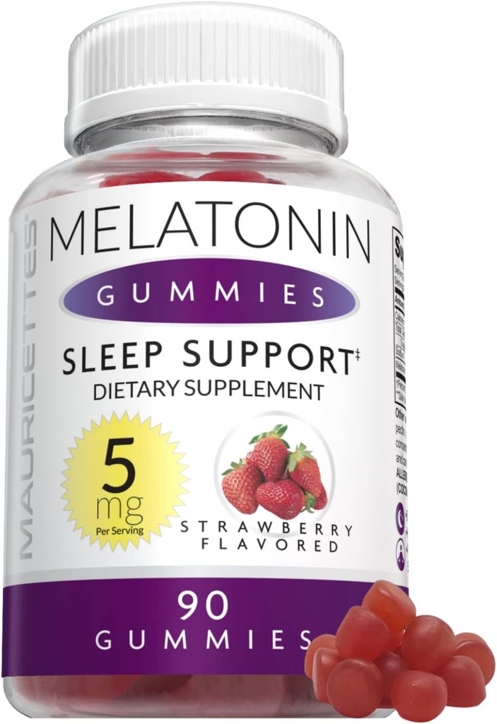 Melatonin Gummies for børn og voksne - 5 mg sovestøtte støtte til bedre sovekvalitet, great- Tasting, Ideel til børn, teenagere og voksne 90 5 mg Gummy 's
