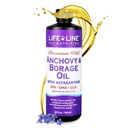Livelin Wild Anchovy + Borage Oil for Dogs against 124; Omega- 6 GLA tillæg for hudsundhed, Allergier & Coat against 124; Reducerer afskalning, kløende & inflammation - 26 oz