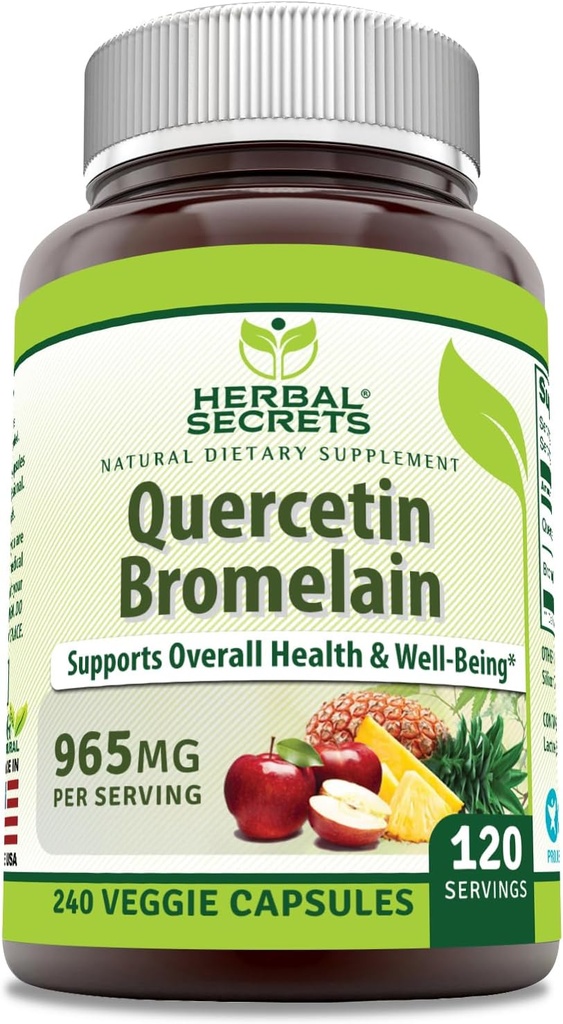 Urtehemmeligheder Quercetin 800mg med bromelain 165mg, Veggie kapsler Supplement 124; Non- GMO