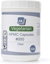 Veganske kapsler Tom størrelse 000- 500 Grev Clear HPMC Veggie kapsler Tom - Forenede Fillable 000 Vegetabilske piller kapsler - Tomme til Kapsel Fyldning bakke - Certificeret Halal Kosher Hypromellose
