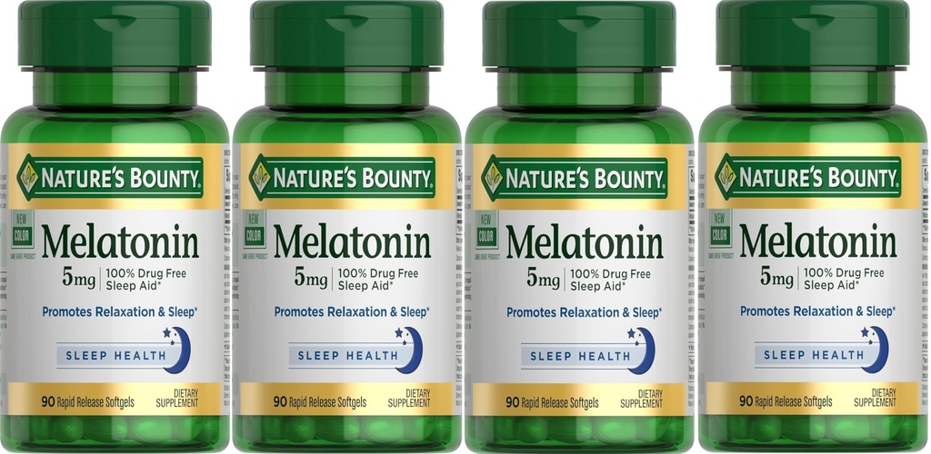 Nature 's Bounty Super Strength Melatonin 5 mg Softgels 90 ea (pakning med 4)