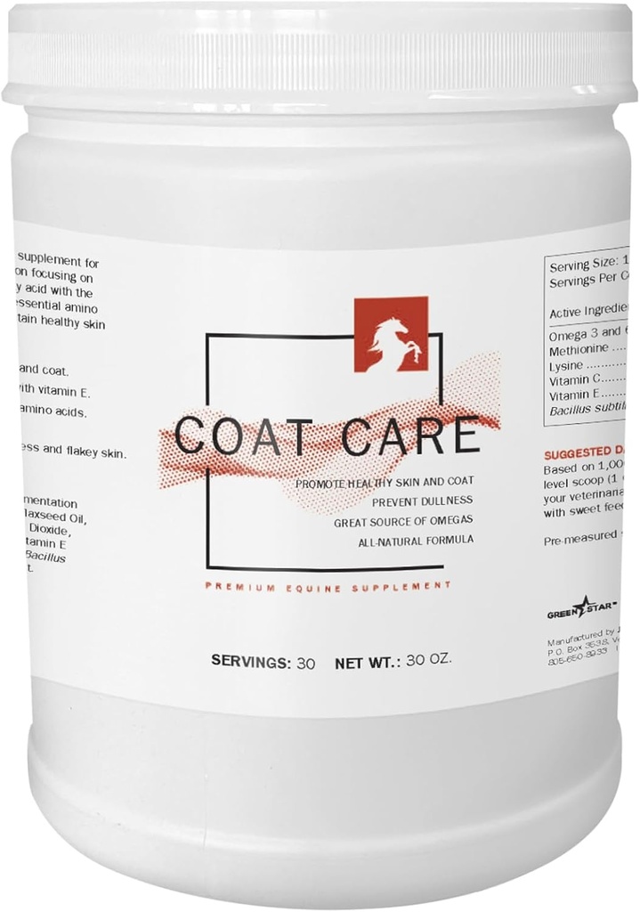 Green Star, Coat Care ™, Powder Equine Supplement, Feed Additive, 2 Lbs