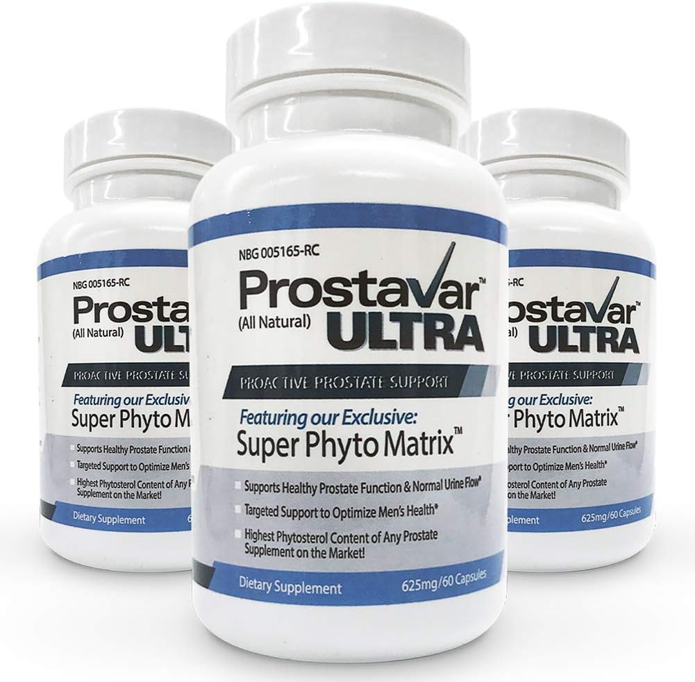 3 Flaske Ny Forbedre fra Skaberen af Original Prostavar Ultra Prostate Support 600mg 90% Beta- Sitosterol & 320mg Saw Palmetto + Grape Seed Extract