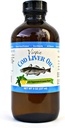 Jomfru torsk lever olie - 8 Fl oz Natural, bæredygtigt indkøbt, Wild fanget & Fresh Tasting. Høj i D-vitamin, Omega 3 DHA / EPA (Lemon og pebermynte smag)