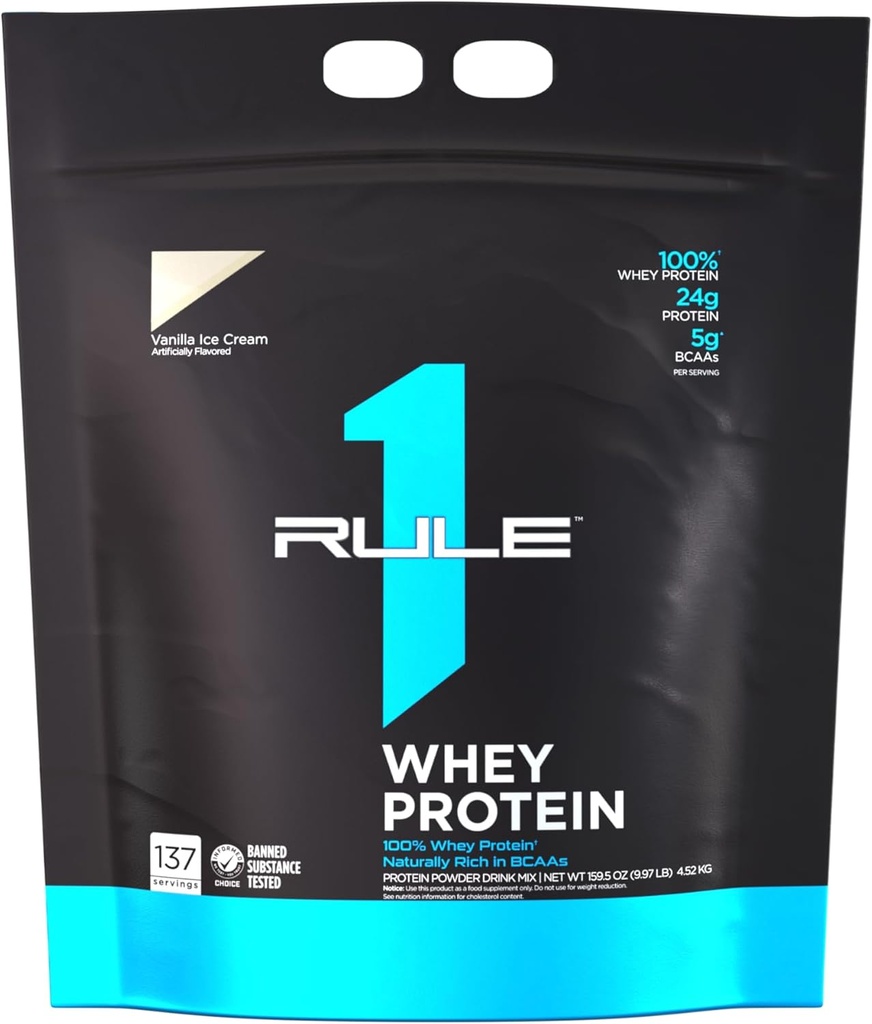 Regel 1 Whey Protein - 24g Fast- Actioning Protein fra All- Whey Kilder med naturligt occurering EAA & BCAA for workout Inddrivelse eller Anytime Brug (10 pounds *, Vanilla Ice Cream)