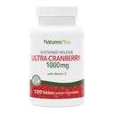 NaturePlus Ultra Cranberry, Vedvarende udgivelse - 1000mg, 120 tabletter - med C-vitamin - Vegetarisk, Gluten Free - 60 Servere