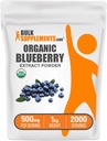 BulkSupplements.com Organic Blueberry Extract Powder - Blueberry Extract Supplement, Antioxidant Support - Vegan & Gluten Free, 500mg per Serving, 1kg (2,2 lbs) (Pack of 1)