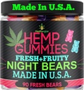 Hamp Gummies for Sleep- High Potency Rolig afslapning Night-Time, Fred og Afslapning, Fruity Gummy Bear Edibles, Good, Rastful Bedtime- Natural Hamp Oil Omega- Made in USA