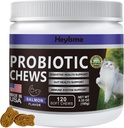 Cat Probiotic, Chews for Gut and immun Health, Cats Probiotic Supplement for Cat fordøjelsesstøtte, sund fordøjelse, Kat Forstoppelse og Diarré Relief (Salmon, 120 Chews)