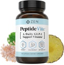 Zen Nutrients PeptideVite GLP-1 Support Vitamin til Gut Health med Probiotika, Bromelain, Chrom Picolinate & Organic Ingefær (60 kapsler)