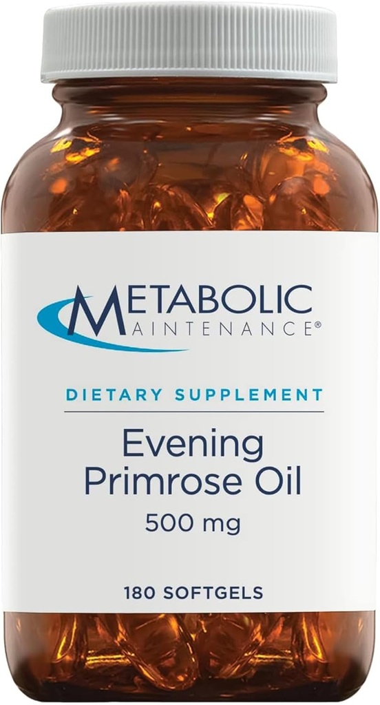 Metabolisk vedligeholdelse Aften Primrose oliekapsler - 500 milligram, koldpresset GLA + LA (180 Softgel)