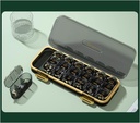 Ugentlig pille Organizer / dispensere, 3 gange en dag, 7 dage store kompartmenter rejse pill Container / Box, Fugtighed- Proof Medicine Case for Fish Oil Vitamin Pills (Transparent Black)