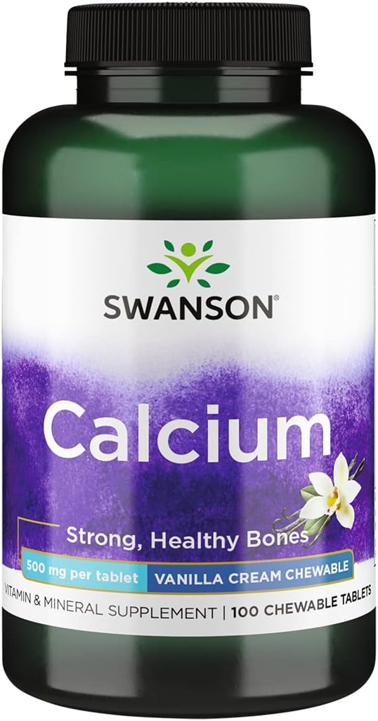 Swanson Calcium- Vanilla Cream 500MG 100 TABS
