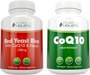 Rent Holistisk Rød Gær Rice 1200mg & Niacin + CoQ10 100mg - 120 Kapsler & 240 Softgels Bundle - Made in USA
